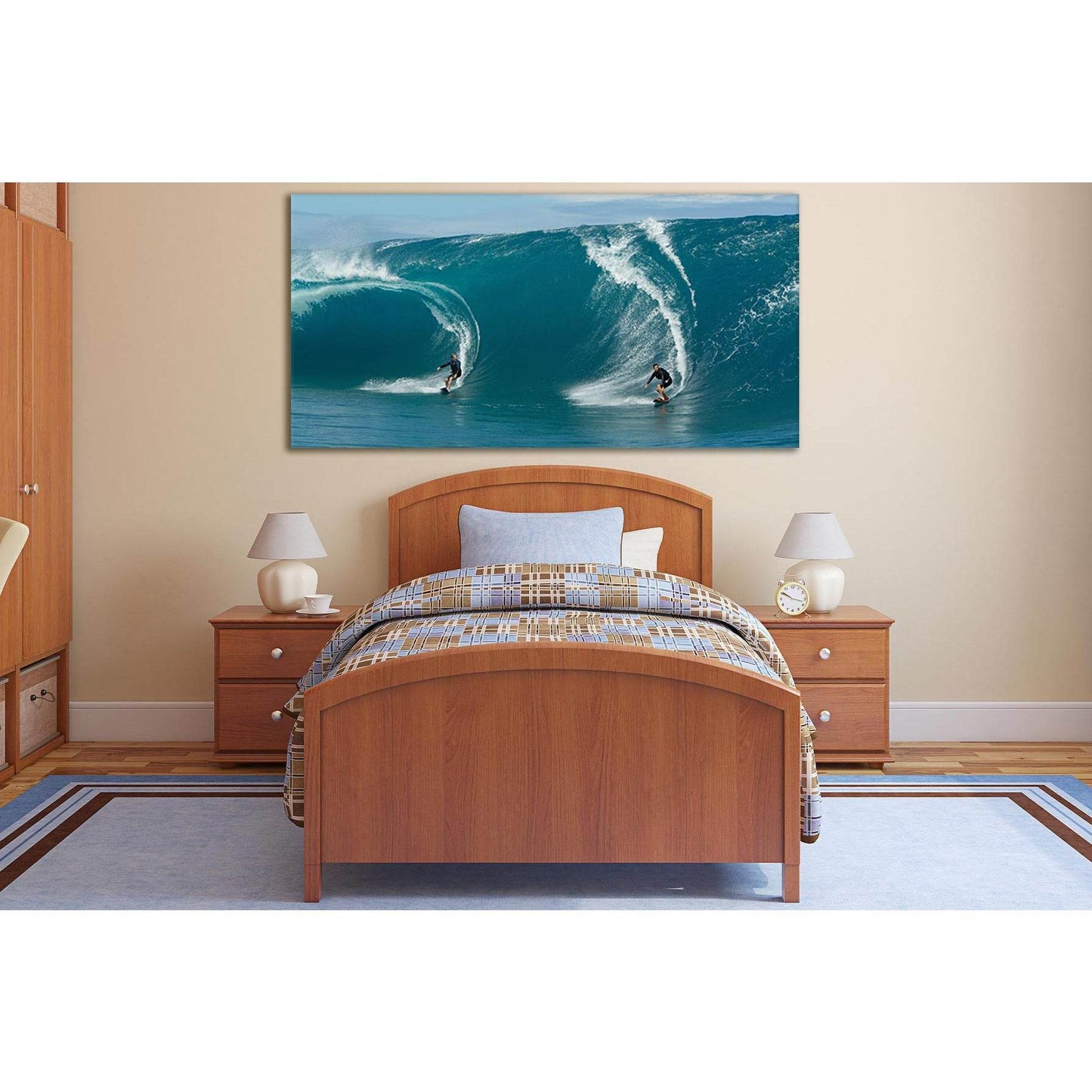 Two Men Surfing On A Wave №SL910 Ready to Hang Canvas PrintCanvas art arrives ready to hang, with hanging accessories included and no additional framing required. Every canvas print is hand-crafted, made on-demand at our workshop and expertly stretched ar