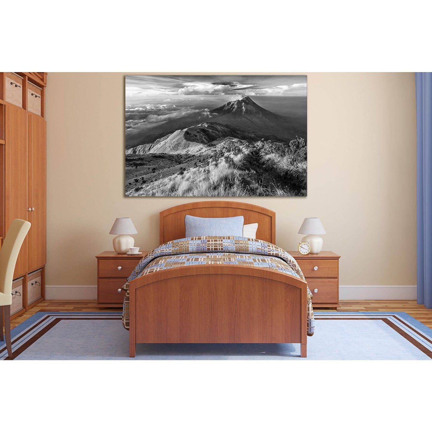 Landscape Mountain Volcano Black And White №SL842 Ready to Hang Canvas PrintCanvas art arrives ready to hang, with hanging accessories included and no additional framing required. Every canvas print is hand-crafted, made on-demand at our workshop and expe