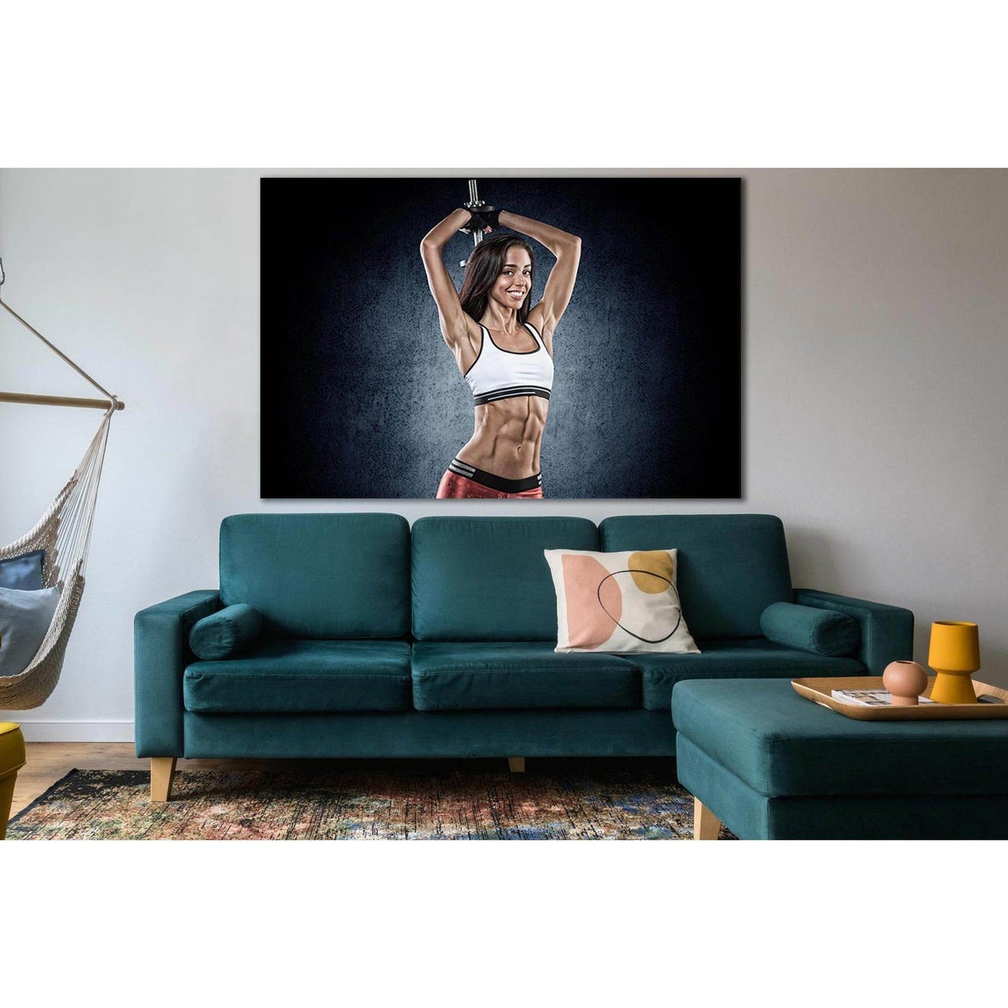 Smiling Fitness Girl №SL904 Ready to Hang Canvas PrintCanvas art arrives ready to hang, with hanging accessories included and no additional framing required. Every canvas print is hand-crafted, made on-demand at our workshop and expertly stretched around