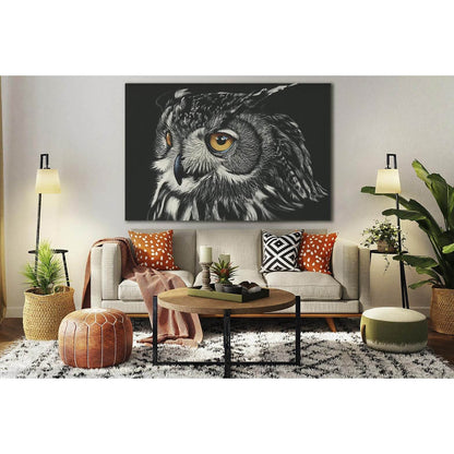 Owl Black And White №SL879 Ready to Hang Canvas PrintCanvas art arrives ready to hang, with hanging accessories included and no additional framing required. Every canvas print is hand-crafted, made on-demand at our workshop and expertly stretched around 1