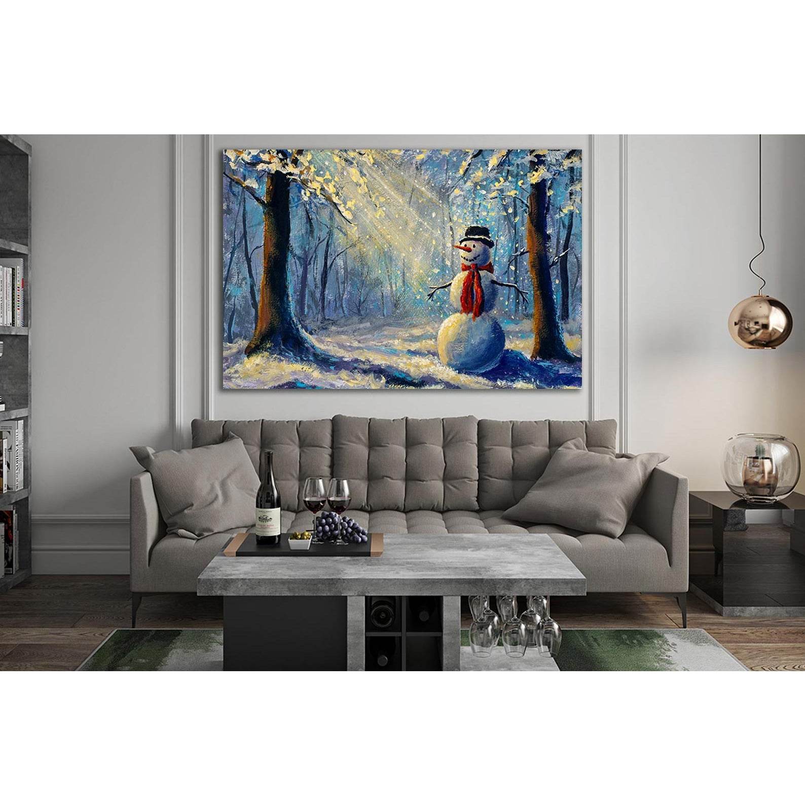 Oil Painting Happy Snowman №SL611 Ready to Hang Canvas PrintCanvas art arrives ready to hang, with hanging accessories included and no additional framing required. Every canvas print is hand-crafted, made on-demand at our workshop and expertly stretched a