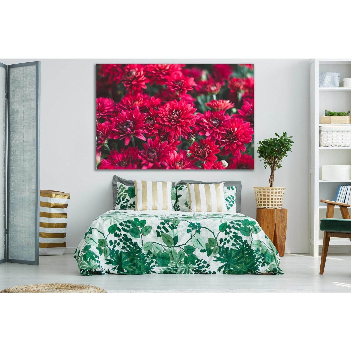 Dark Red Chrysanthemums №SL672 Ready to Hang Canvas PrintCanvas art arrives ready to hang, with hanging accessories included and no additional framing required. Every canvas print is hand-crafted, made on-demand at our workshop and expertly stretched arou