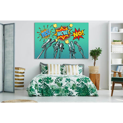 Pop Art Press Conference Microphones №SL543 Ready to Hang Canvas PrintCanvas art arrives ready to hang, with hanging accessories included and no additional framing required. Every canvas print is hand-crafted, made on-demand at our workshop and expertly s