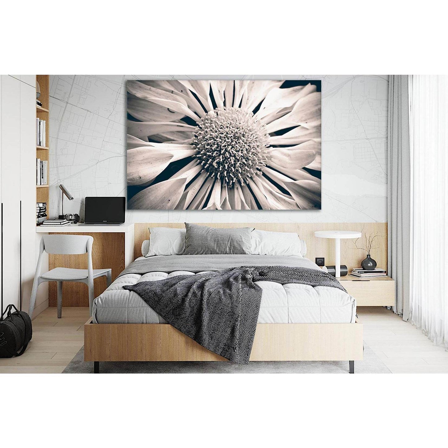 Flower Close Up Black And White №SL725 Ready to Hang Canvas PrintCanvas art arrives ready to hang, with hanging accessories included and no additional framing required. Every canvas print is hand-crafted, made on-demand at our workshop and expertly stretc