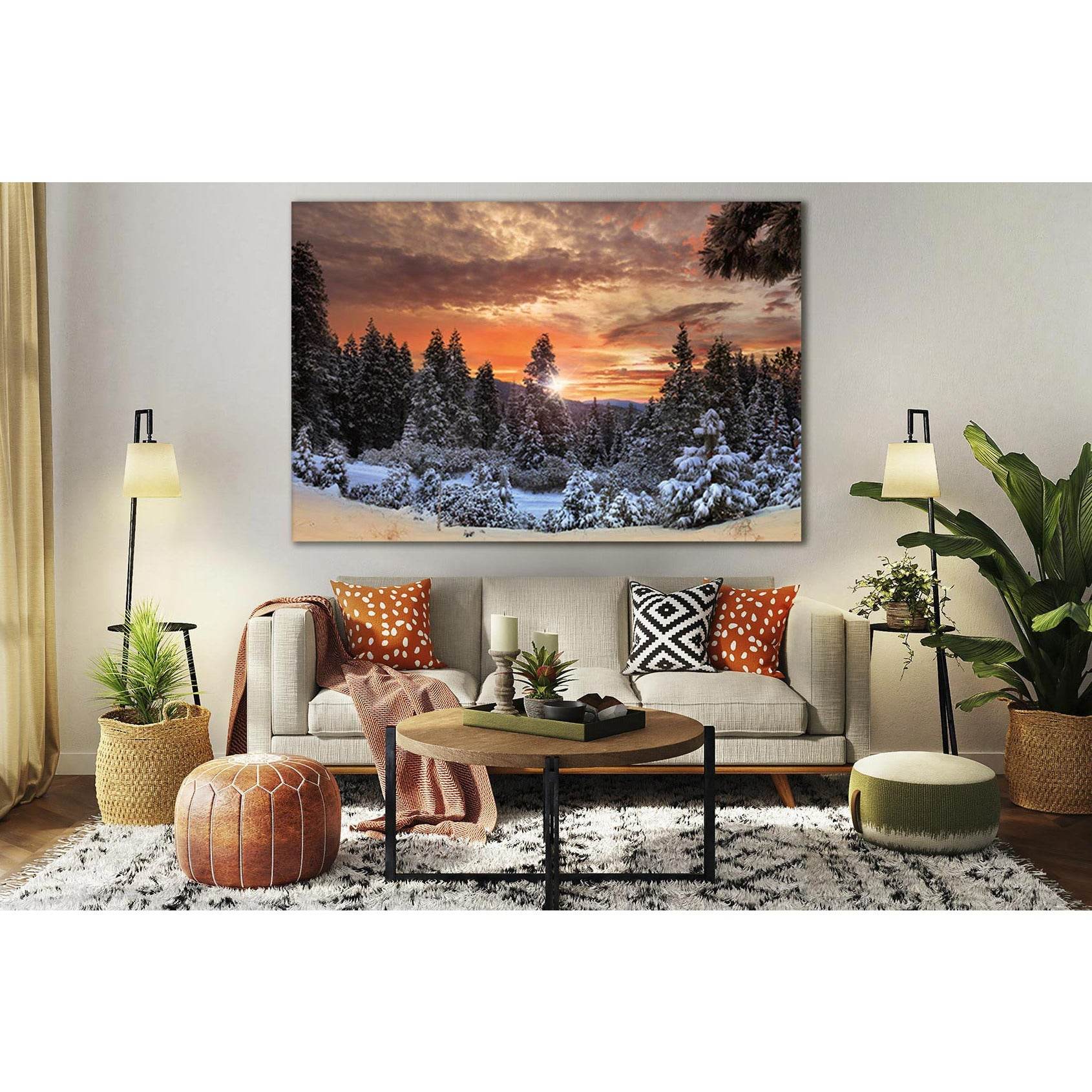 Beautiful Sunset Winter Forest №SL276 Ready to Hang Canvas PrintCanvas art arrives ready to hang, with hanging accessories included and no additional framing required. Every canvas print is hand-crafted, made on-demand at our workshop and expertly stretch