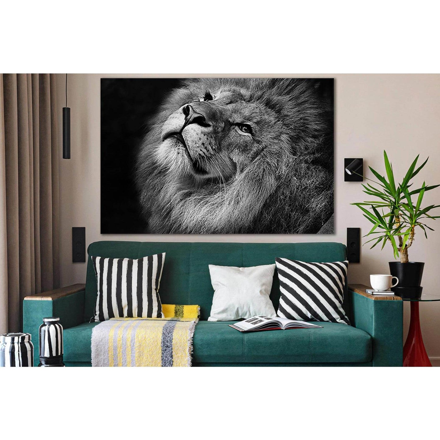 Leo Portrait Black & White №SL862 Ready to Hang Canvas PrintCanvas art arrives ready to hang, with hanging accessories included and no additional framing required. Every canvas print is hand-crafted, made on-demand at our workshop and expertly stretched a