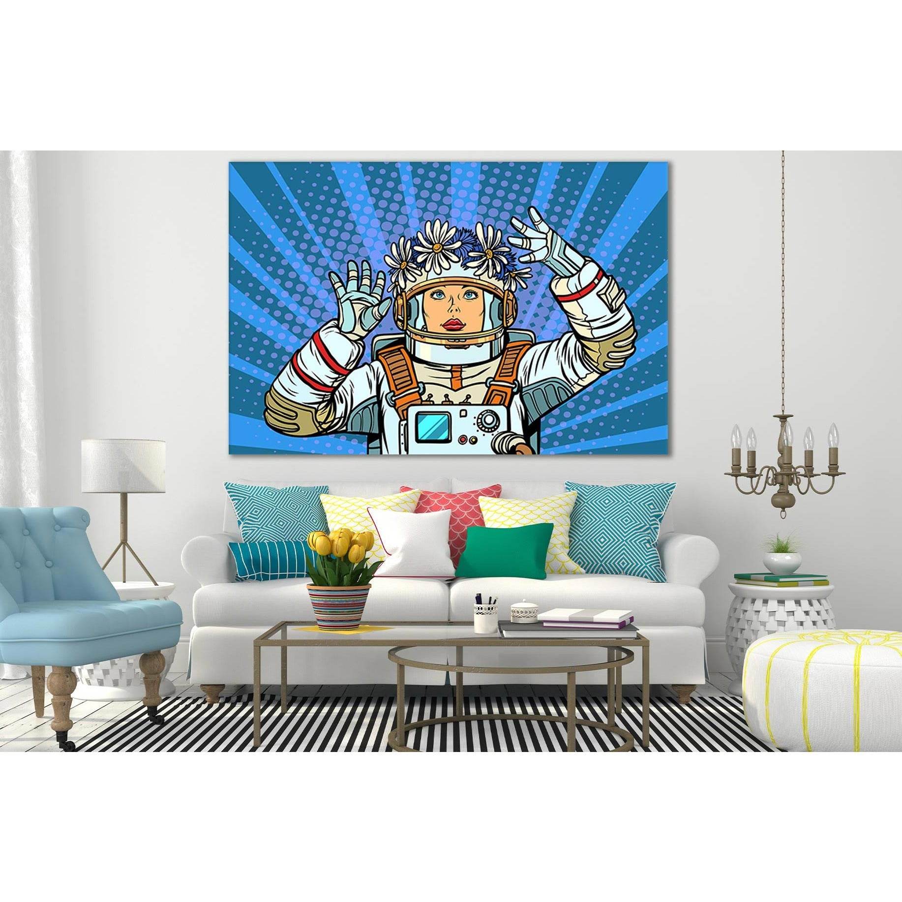 Woman Astronaut In A Wreath Pop Art №SL530 Ready to Hang Canvas PrintCanvas art arrives ready to hang, with hanging accessories included and no additional framing required. Every canvas print is hand-crafted, made on-demand at our workshop and expertly st