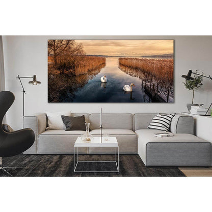 Two Swans In Autumn №SL638 Ready to Hang Canvas PrintCanvas art arrives ready to hang, with hanging accessories included and no additional framing required. Every canvas print is hand-crafted, made on-demand at our workshop and expertly stretched around 1