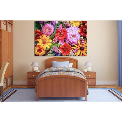 Colorful Summer Flowers In Rainbow Colors №SL707 Ready to Hang Canvas PrintCanvas art arrives ready to hang, with hanging accessories included and no additional framing required. Every canvas print is hand-crafted, made on-demand at our workshop and exper