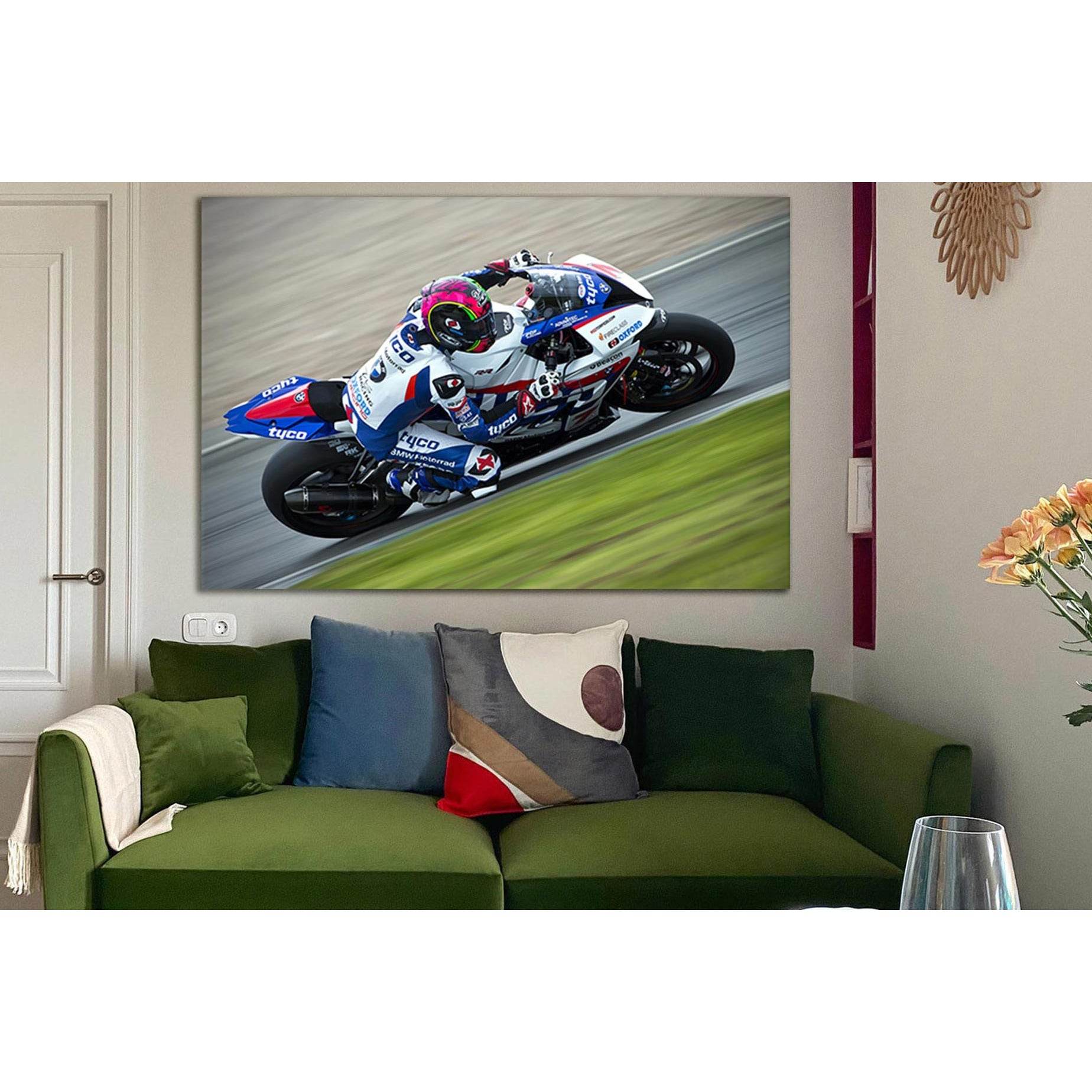 Sport Biker Racing On Road №SL907 Ready to Hang Canvas PrintCanvas art arrives ready to hang, with hanging accessories included and no additional framing required. Every canvas print is hand-crafted, made on-demand at our workshop and expertly stretched a