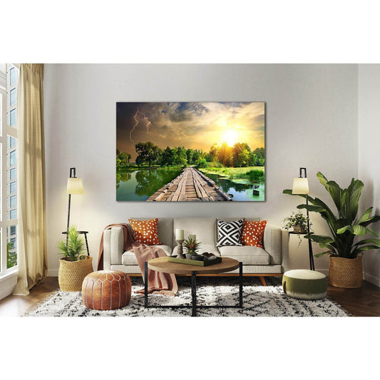 River Bridge At Dawn №SL235 Ready to Hang Canvas PrintCanvas art arrives ready to hang, with hanging accessories included and no additional framing required. Every canvas print is hand-crafted, made on-demand at our workshop and expertly stretched around