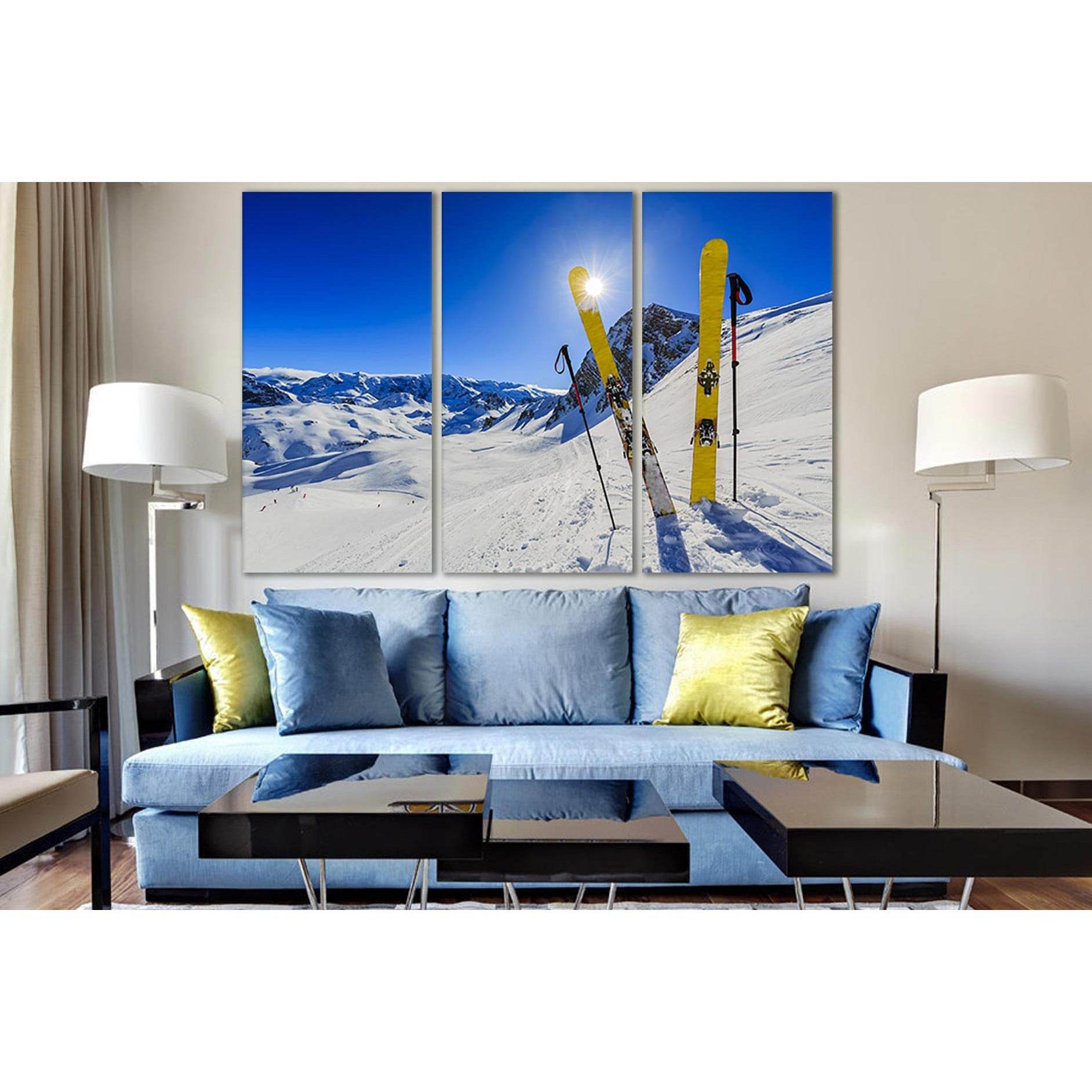 Winter Skiing In The Mountains №SL917 Ready to Hang Canvas PrintCanvas art arrives ready to hang, with hanging accessories included and no additional framing required. Every canvas print is hand-crafted, made on-demand at our workshop and expertly stretch