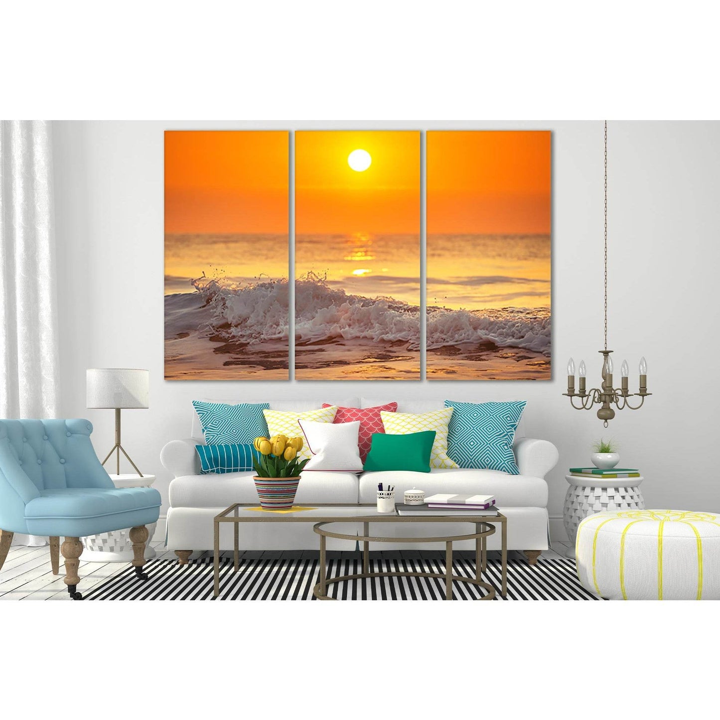 Sea Sun And White Wave №SL286 Ready to Hang Canvas PrintCanvas art arrives ready to hang, with hanging accessories included and no additional framing required. Every canvas print is hand-crafted, made on-demand at our workshop and expertly stretched aroun