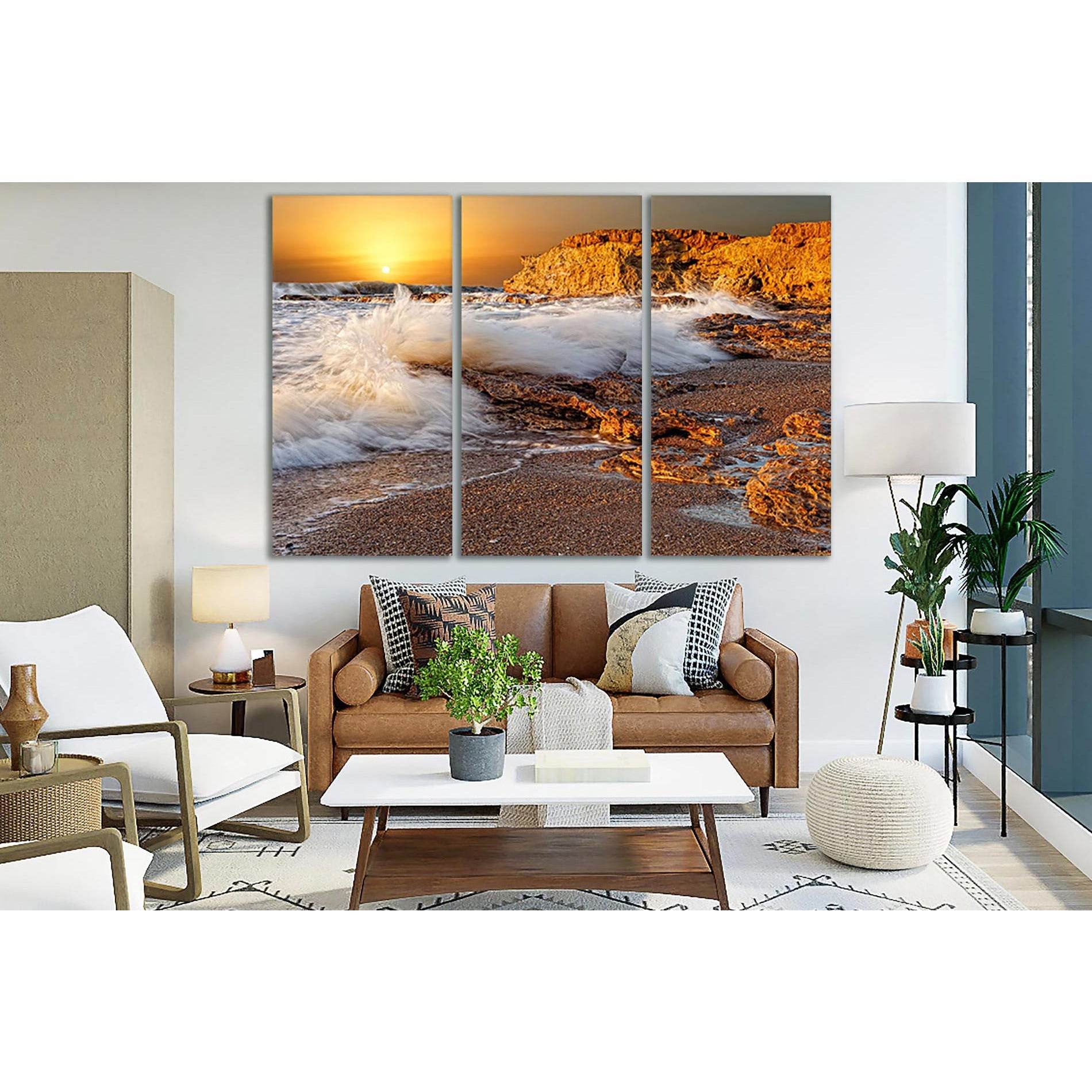 Sea Waves At Sunset №SL249 Ready to Hang Canvas PrintCanvas art arrives ready to hang, with hanging accessories included and no additional framing required. Every canvas print is hand-crafted, made on-demand at our workshop and expertly stretched around 1