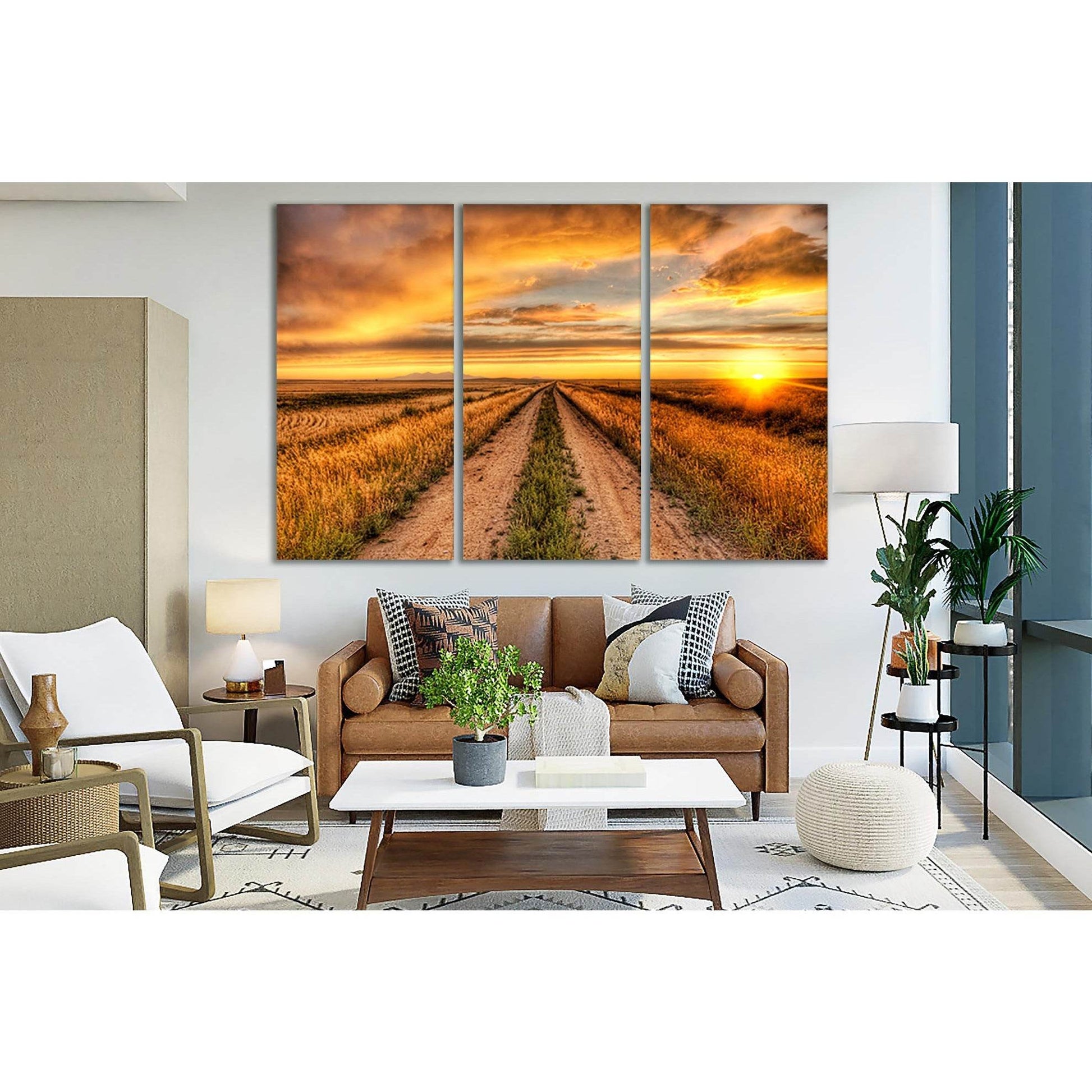 Sunset Road To The Field №SL252 Ready to Hang Canvas PrintCanvas art arrives ready to hang, with hanging accessories included and no additional framing required. Every canvas print is hand-crafted, made on-demand at our workshop and expertly stretched aro