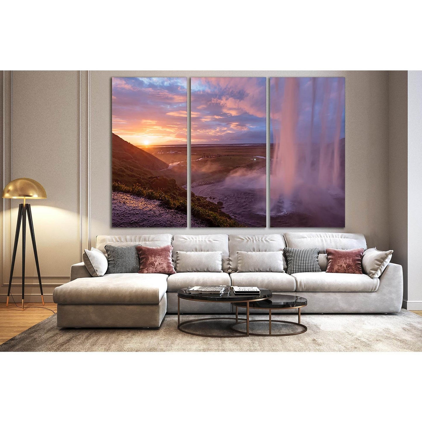 Waterfall During Sunset №SL266 Ready to Hang Canvas PrintCanvas art arrives ready to hang, with hanging accessories included and no additional framing required. Every canvas print is hand-crafted, made on-demand at our workshop and expertly stretched arou