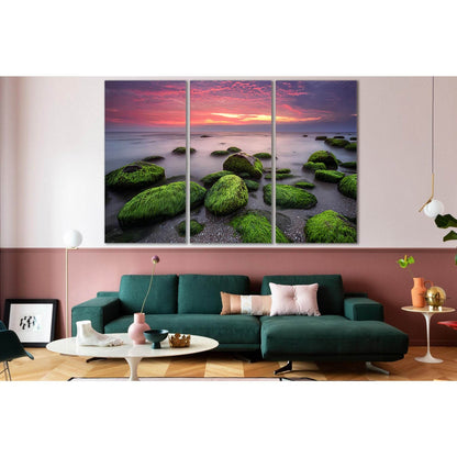 Stones In Moss Sunset №SL239 Ready to Hang Canvas PrintCanvas art arrives ready to hang, with hanging accessories included and no additional framing required. Every canvas print is hand-crafted, made on-demand at our workshop and expertly stretched around