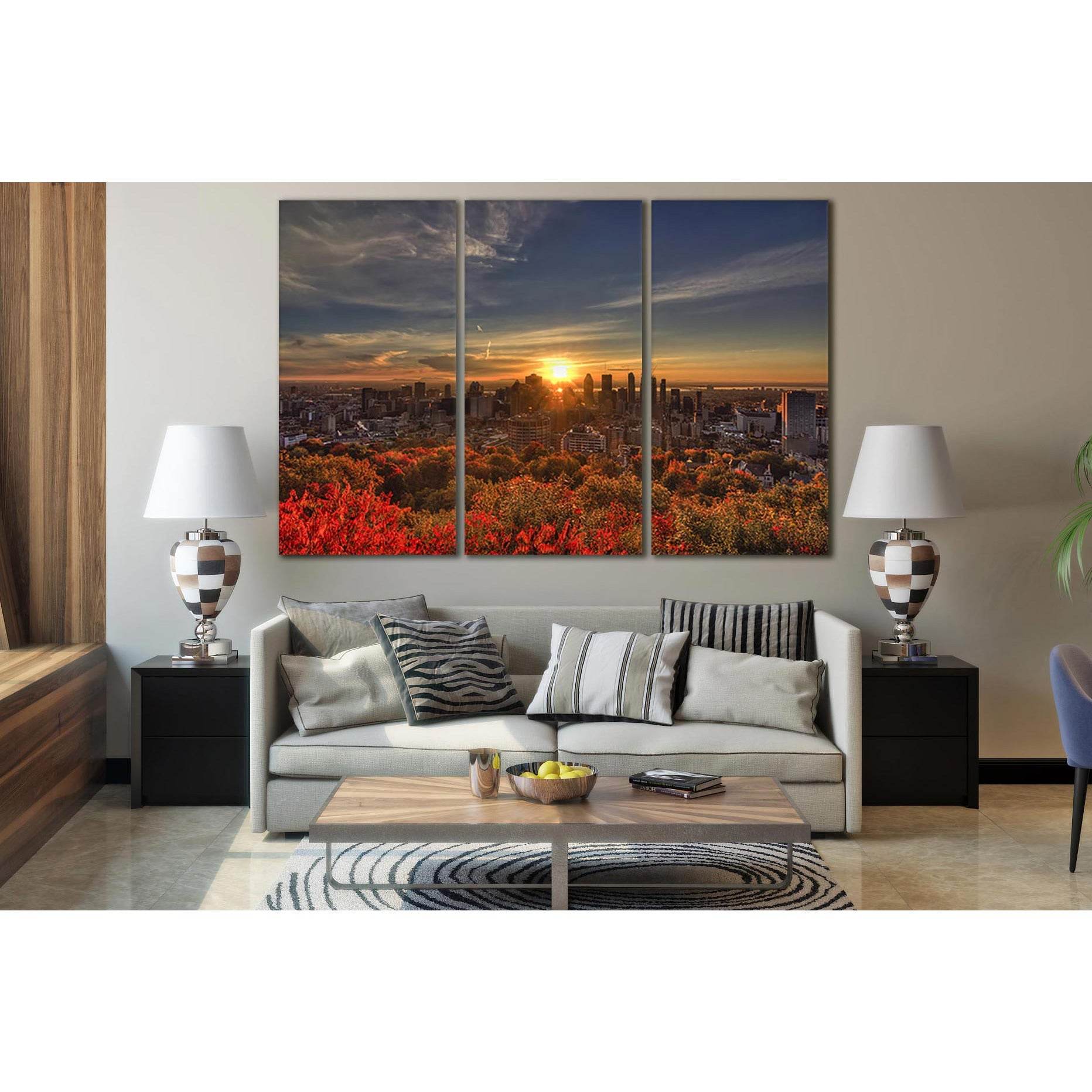 Trees City Sunset №SL280 Ready to Hang Canvas PrintCanvas art arrives ready to hang, with hanging accessories included and no additional framing required. Every canvas print is hand-crafted, made on-demand at our workshop and expertly stretched around 100