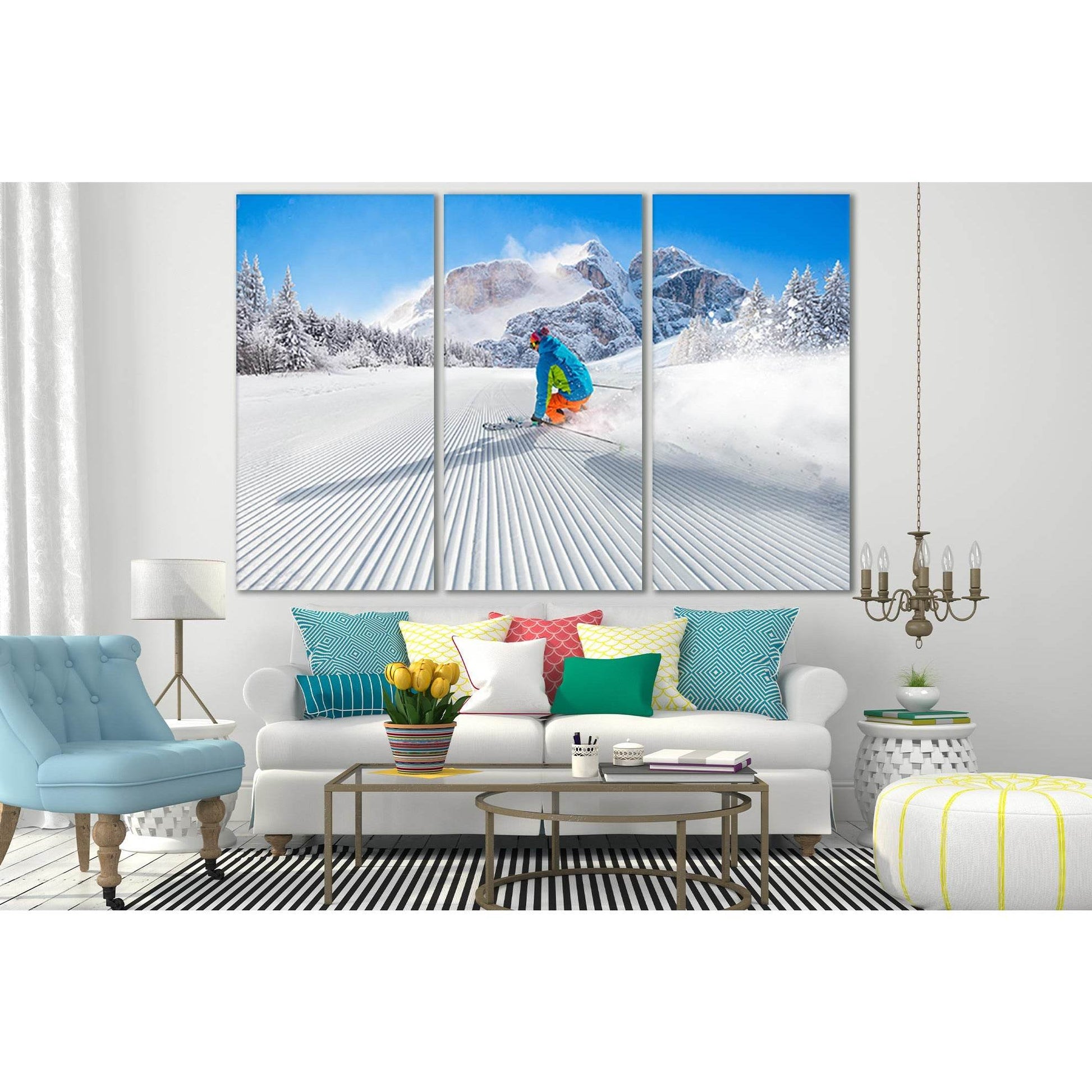 Skiing In The Mountains №SL920 Ready to Hang Canvas PrintCanvas art arrives ready to hang, with hanging accessories included and no additional framing required. Every canvas print is hand-crafted, made on-demand at our workshop and expertly stretched arou