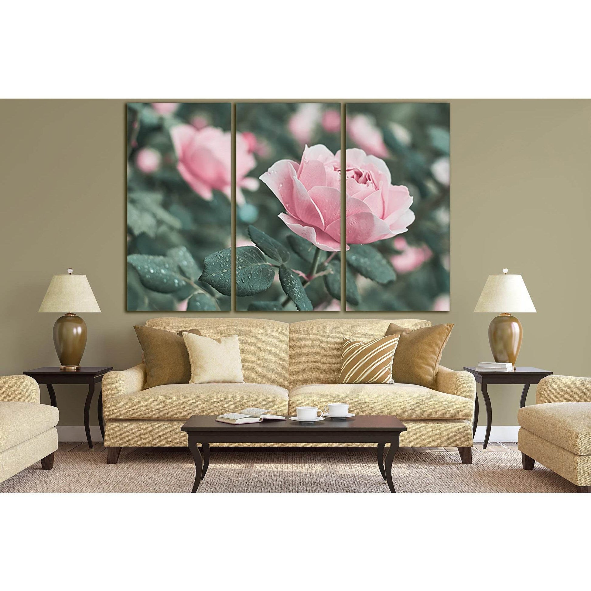 Pink Roses Flower In The Garden №SL711 Ready to Hang Canvas PrintCanvas art arrives ready to hang, with hanging accessories included and no additional framing required. Every canvas print is hand-crafted, made on-demand at our workshop and expertly stretc