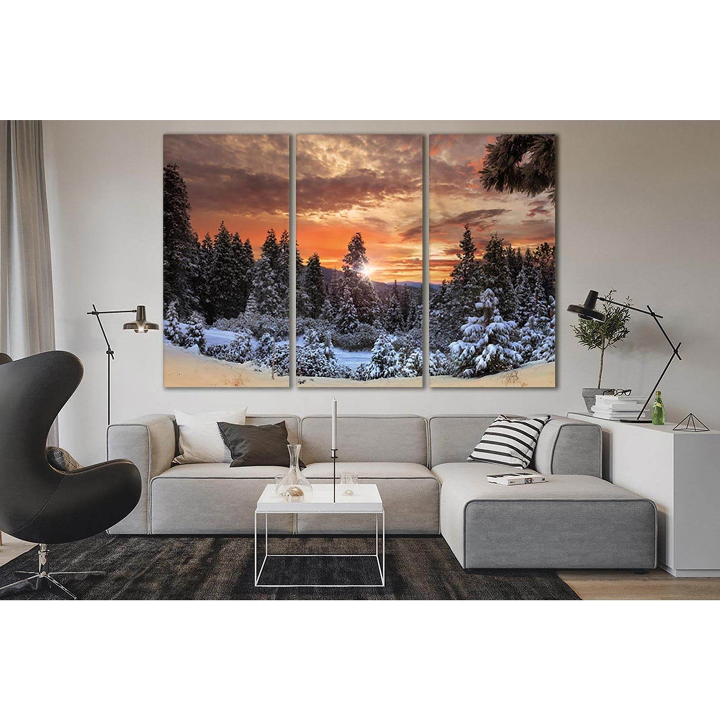 Beautiful Sunset Winter Forest №SL276 Ready to Hang Canvas PrintCanvas art arrives ready to hang, with hanging accessories included and no additional framing required. Every canvas print is hand-crafted, made on-demand at our workshop and expertly stretch