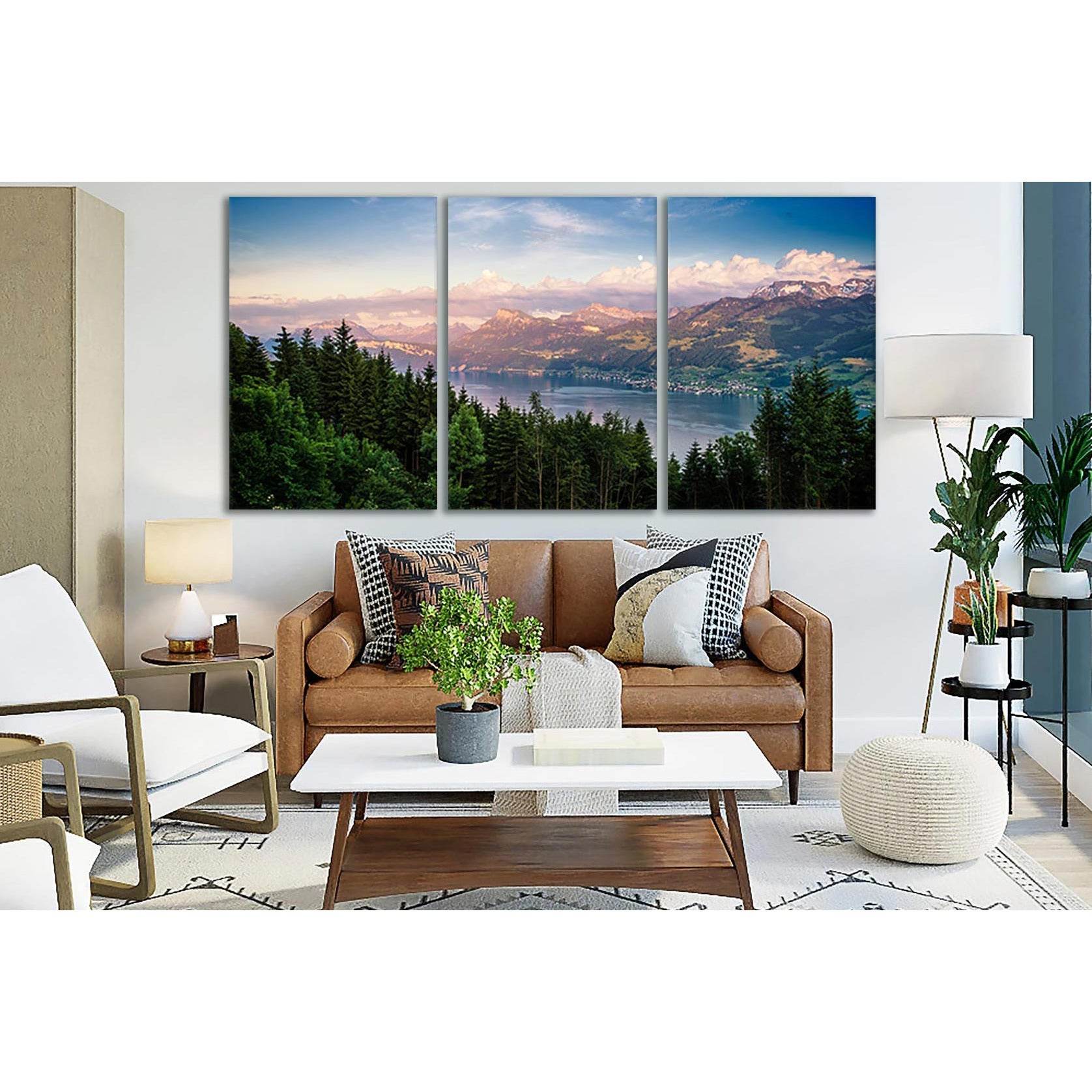 Nice View Forest Lake And Mountains №SL796 Ready to Hang Canvas PrintCanvas art arrives ready to hang, with hanging accessories included and no additional framing required. Every canvas print is hand-crafted, made on-demand at our workshop and expertly st