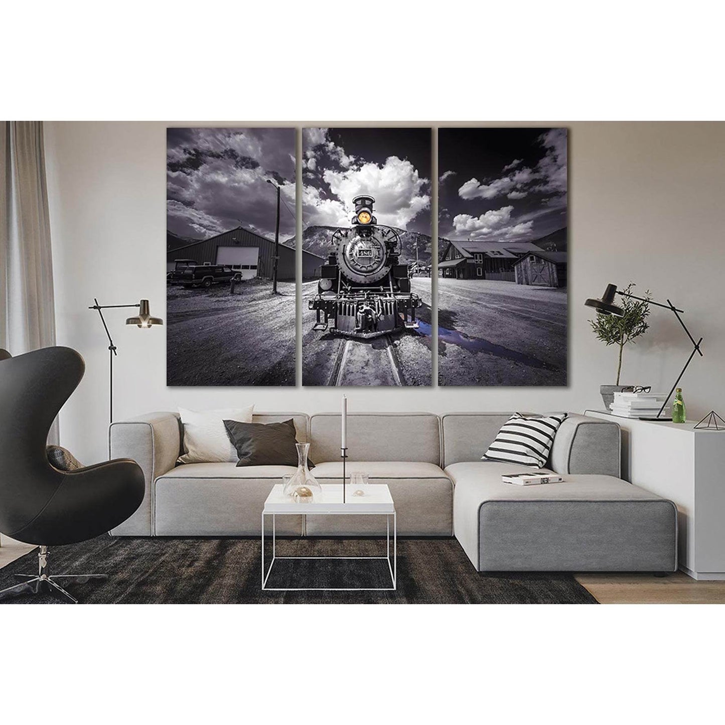 Retro Train Black And White №SL743 Ready to Hang Canvas PrintCanvas art arrives ready to hang, with hanging accessories included and no additional framing required. Every canvas print is hand-crafted, made on-demand at our workshop and expertly stretched