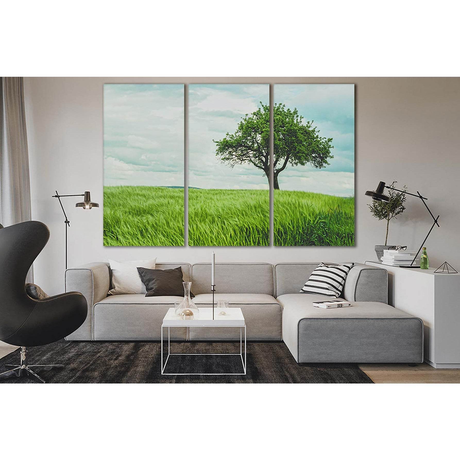 Tree In Green Wheat Field №SL519 Ready to Hang Canvas PrintCanvas art arrives ready to hang, with hanging accessories included and no additional framing required. Every canvas print is hand-crafted, made on-demand at our workshop and expertly stretched ar