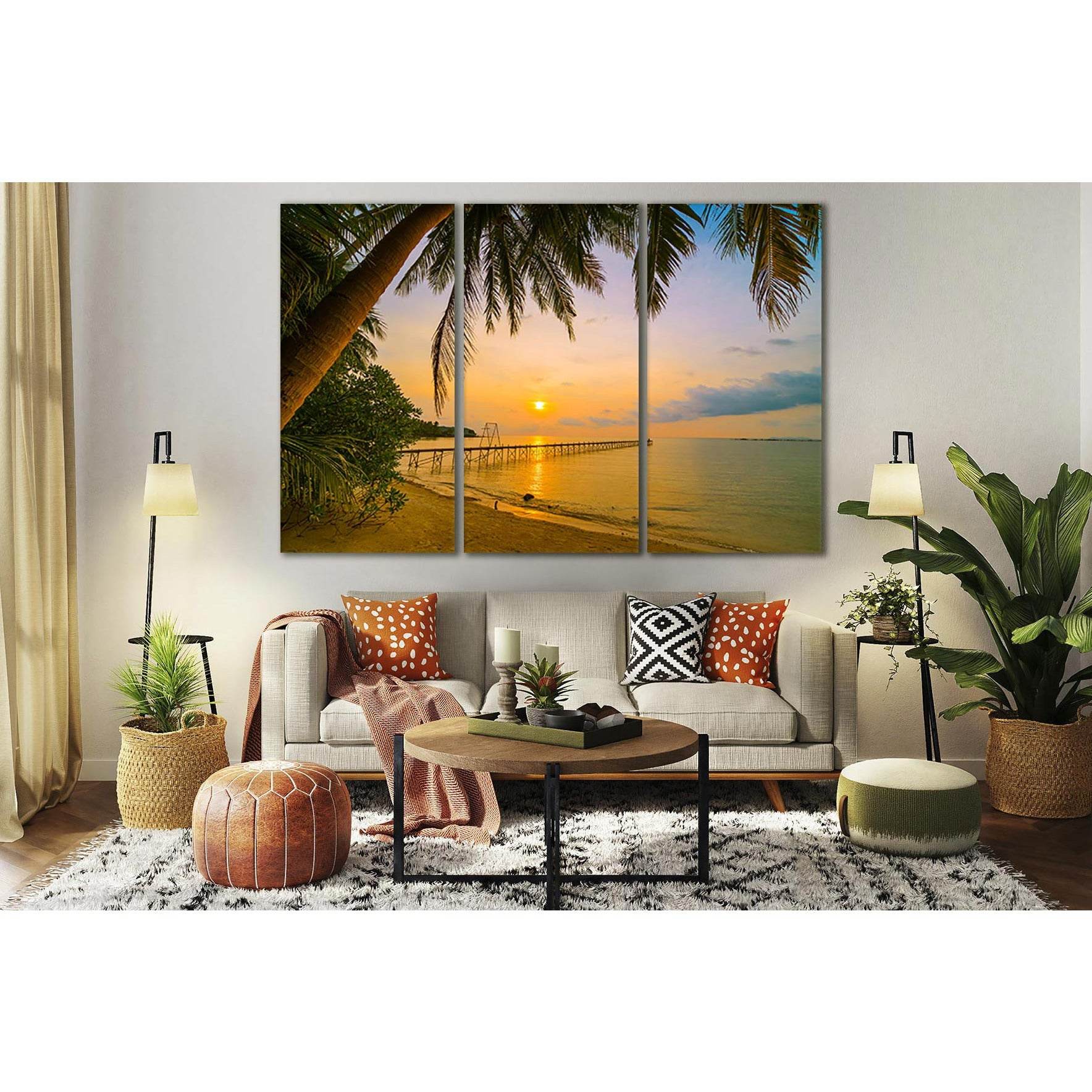 Tropical Beach At Sunset №SL236 Ready to Hang Canvas PrintCanvas art arrives ready to hang, with hanging accessories included and no additional framing required. Every canvas print is hand-crafted, made on-demand at our workshop and expertly stretched aro