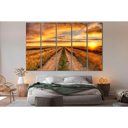 Sunset Road To The Field №SL252 Ready to Hang Canvas PrintCanvas art arrives ready to hang, with hanging accessories included and no additional framing required. Every canvas print is hand-crafted, made on-demand at our workshop and expertly stretched aro