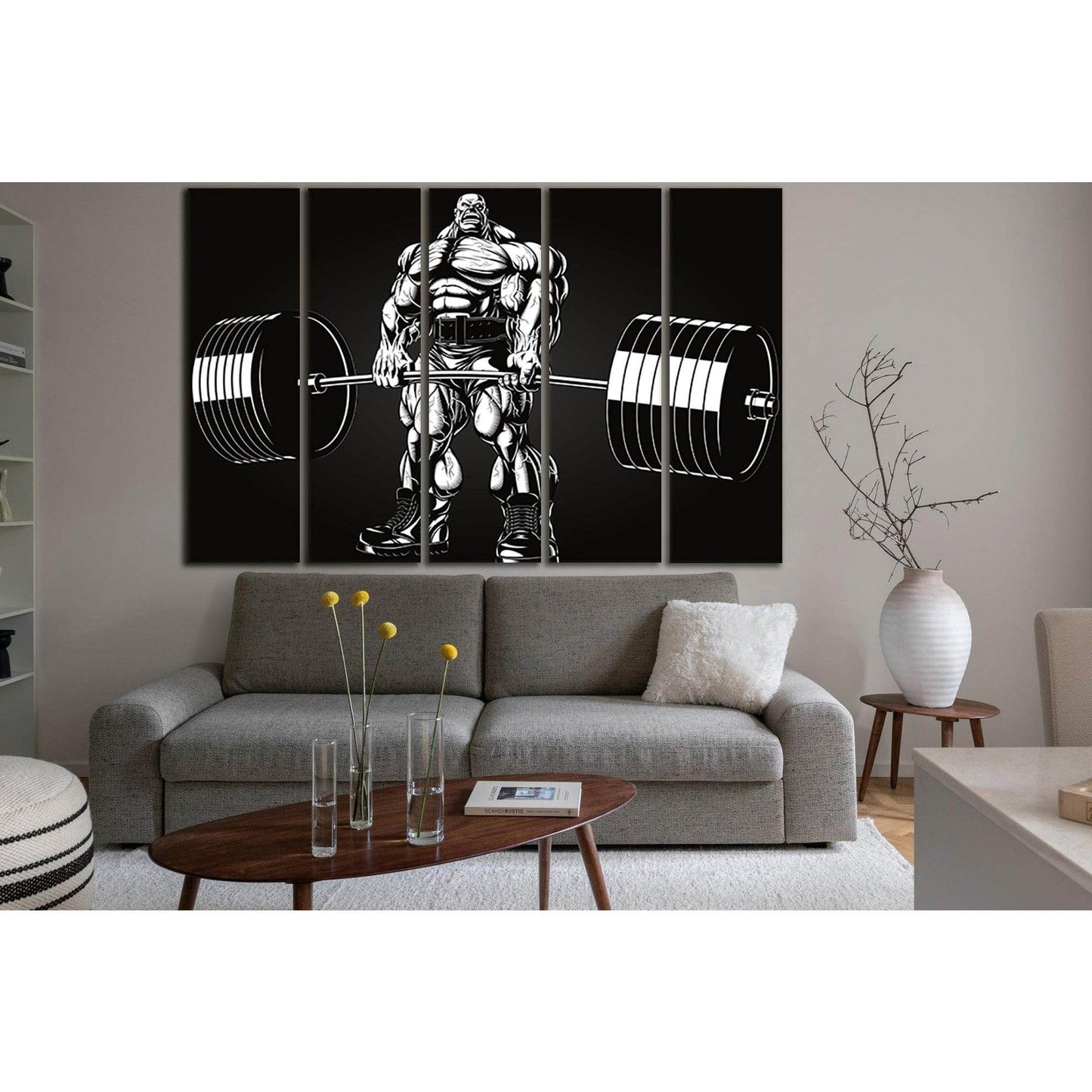 Art Black And White Bodybuilder Picture №SL924 Ready to Hang Canvas PrintCanvas art arrives ready to hang, with hanging accessories included and no additional framing required. Every canvas print is hand-crafted, made on-demand at our workshop and expertl