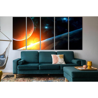 Space Dawn Over The Planet №SL985 Ready to Hang Canvas PrintCanvas art arrives ready to hang, with hanging accessories included and no additional framing required. Every canvas print is hand-crafted, made on-demand at our workshop and expertly stretched a