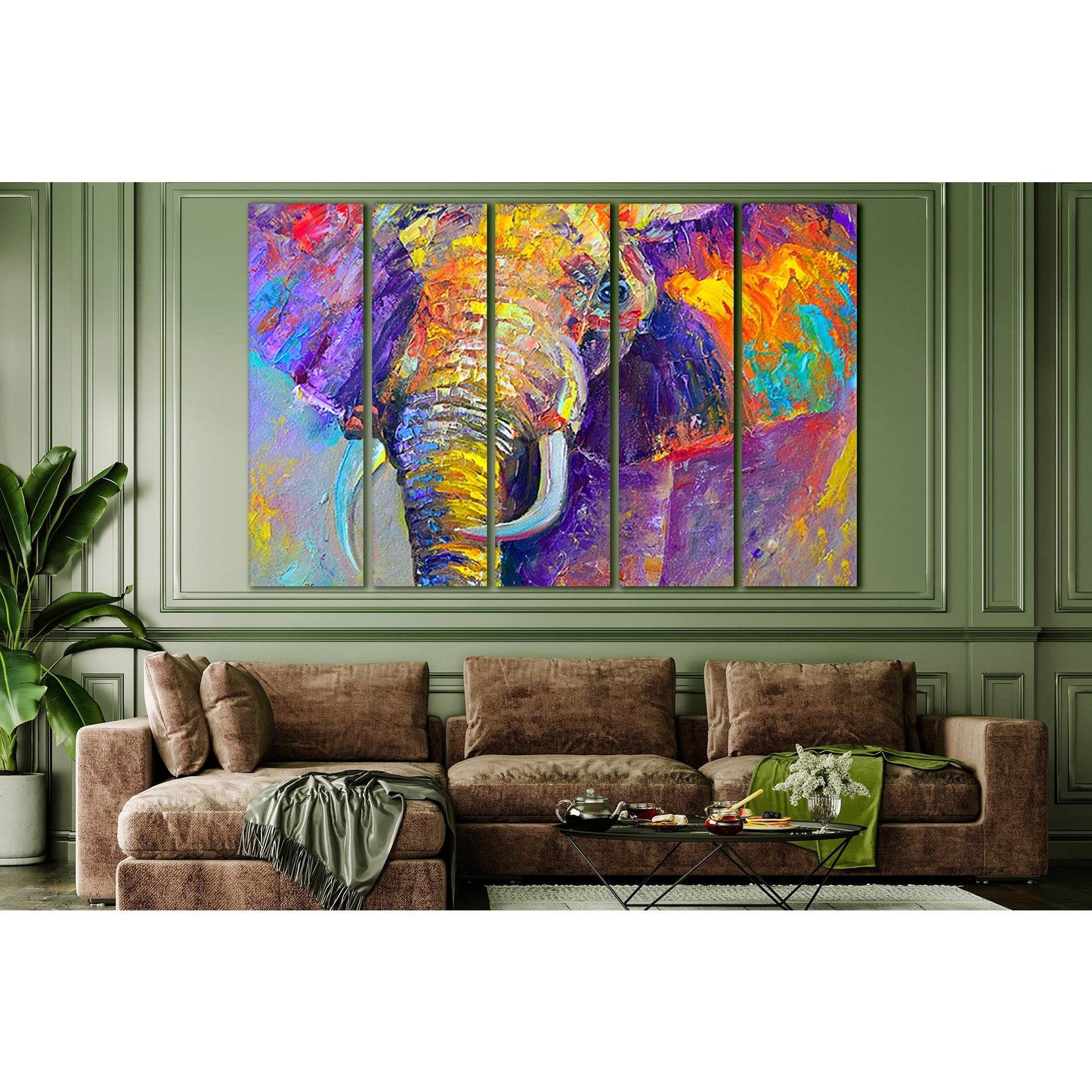 Beautiful Multicolored Elephant №SL610 Ready to Hang Canvas PrintCanvas art arrives ready to hang, with hanging accessories included and no additional framing required. Every canvas print is hand-crafted, made on-demand at our workshop and expertly stretc