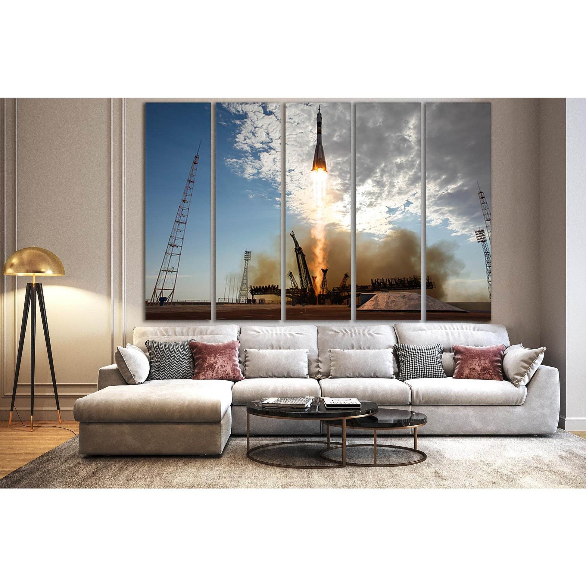 Rocket Soyuz TMA-05M Start №SL992 Ready to Hang Canvas PrintCanvas art arrives ready to hang, with hanging accessories included and no additional framing required. Every canvas print is hand-crafted, made on-demand at our workshop and expertly stretched a