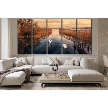 Two Swans In Autumn №SL638 Ready to Hang Canvas PrintCanvas art arrives ready to hang, with hanging accessories included and no additional framing required. Every canvas print is hand-crafted, made on-demand at our workshop and expertly stretched around 1