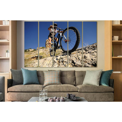 Man On Mountain Bike On The Rock №SL911 Ready to Hang Canvas PrintCanvas art arrives ready to hang, with hanging accessories included and no additional framing required. Every canvas print is hand-crafted, made on-demand at our workshop and expertly stret