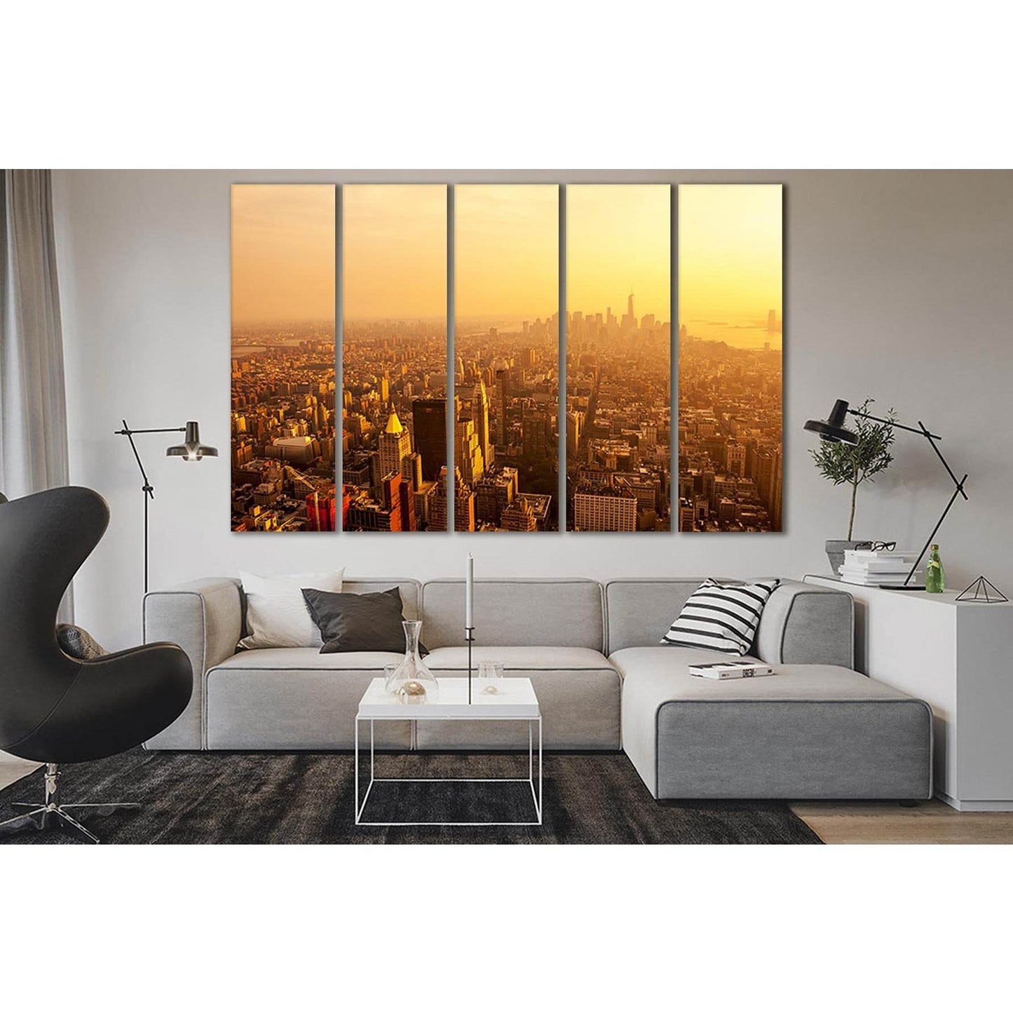 Sunrise USA New York Skyline №SL319 Ready to Hang Canvas PrintCanvas art arrives ready to hang, with hanging accessories included and no additional framing required. Every canvas print is hand-crafted, made on-demand at our workshop and expertly stretched