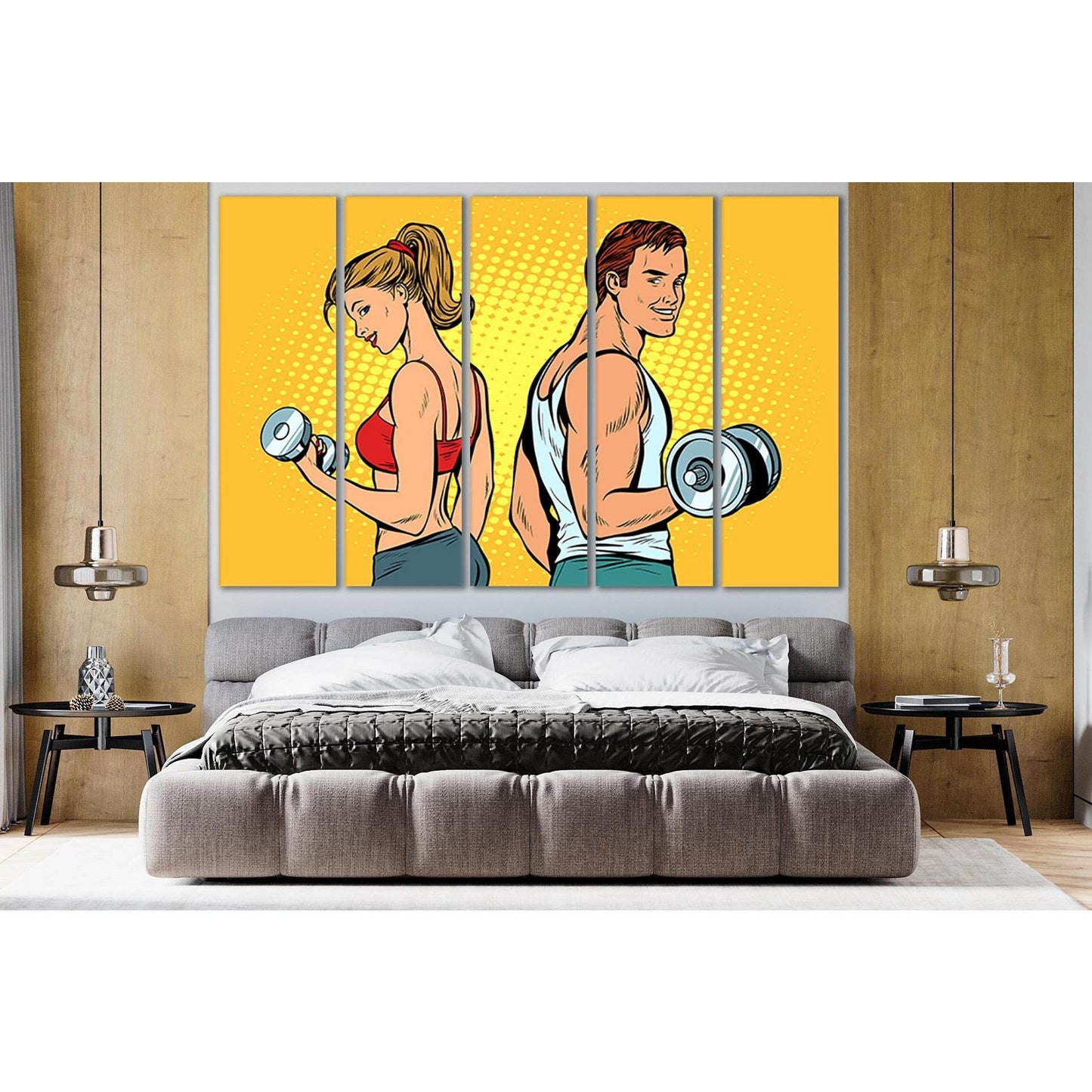 Man And Woman With Dumbbells Pop Art №SL546 Ready to Hang Canvas PrintCanvas art arrives ready to hang, with hanging accessories included and no additional framing required. Every canvas print is hand-crafted, made on-demand at our workshop and expertly s