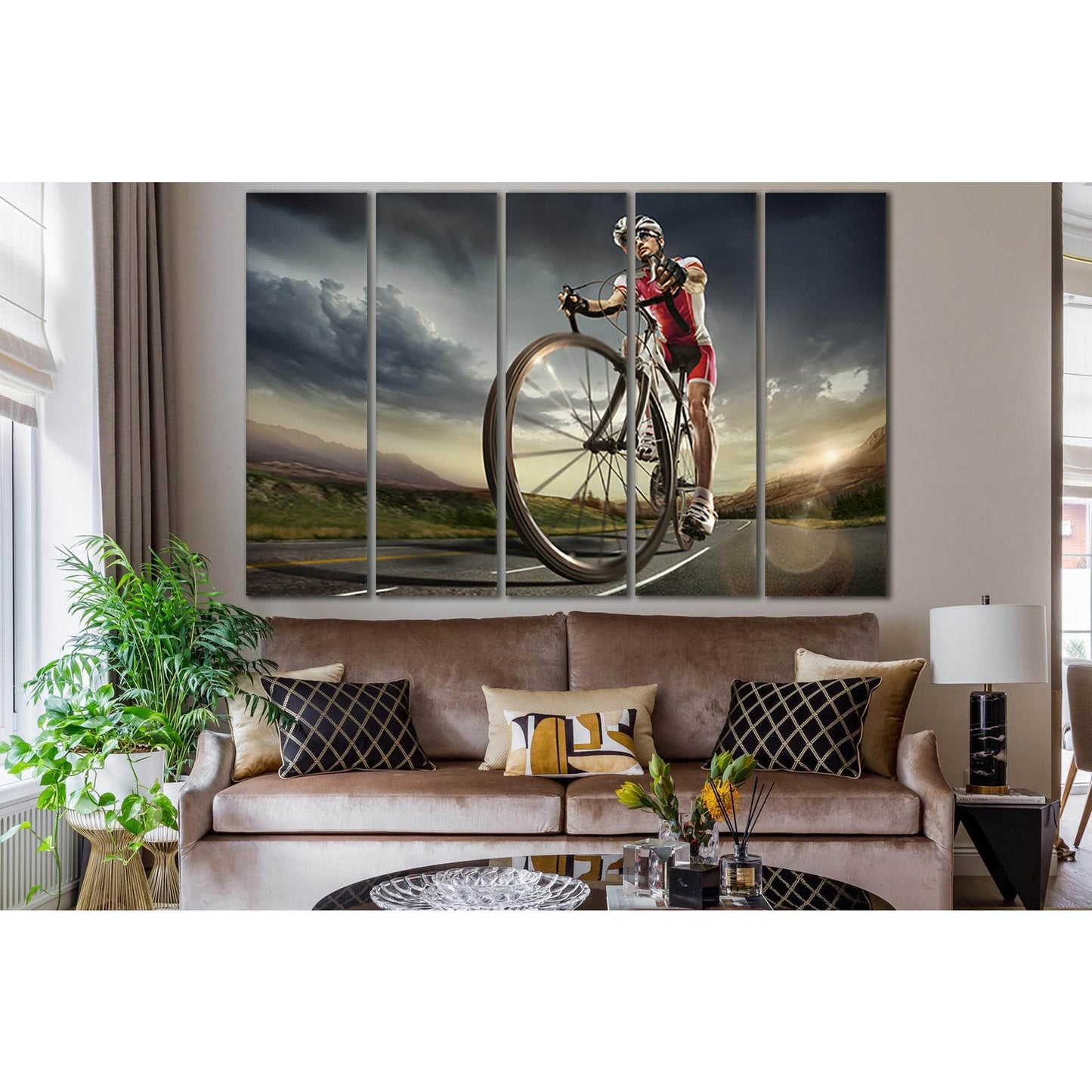 Man Training On His Road Bike №SL913 Ready to Hang Canvas PrintCanvas art arrives ready to hang, with hanging accessories included and no additional framing required. Every canvas print is hand-crafted, made on-demand at our workshop and expertly stretche