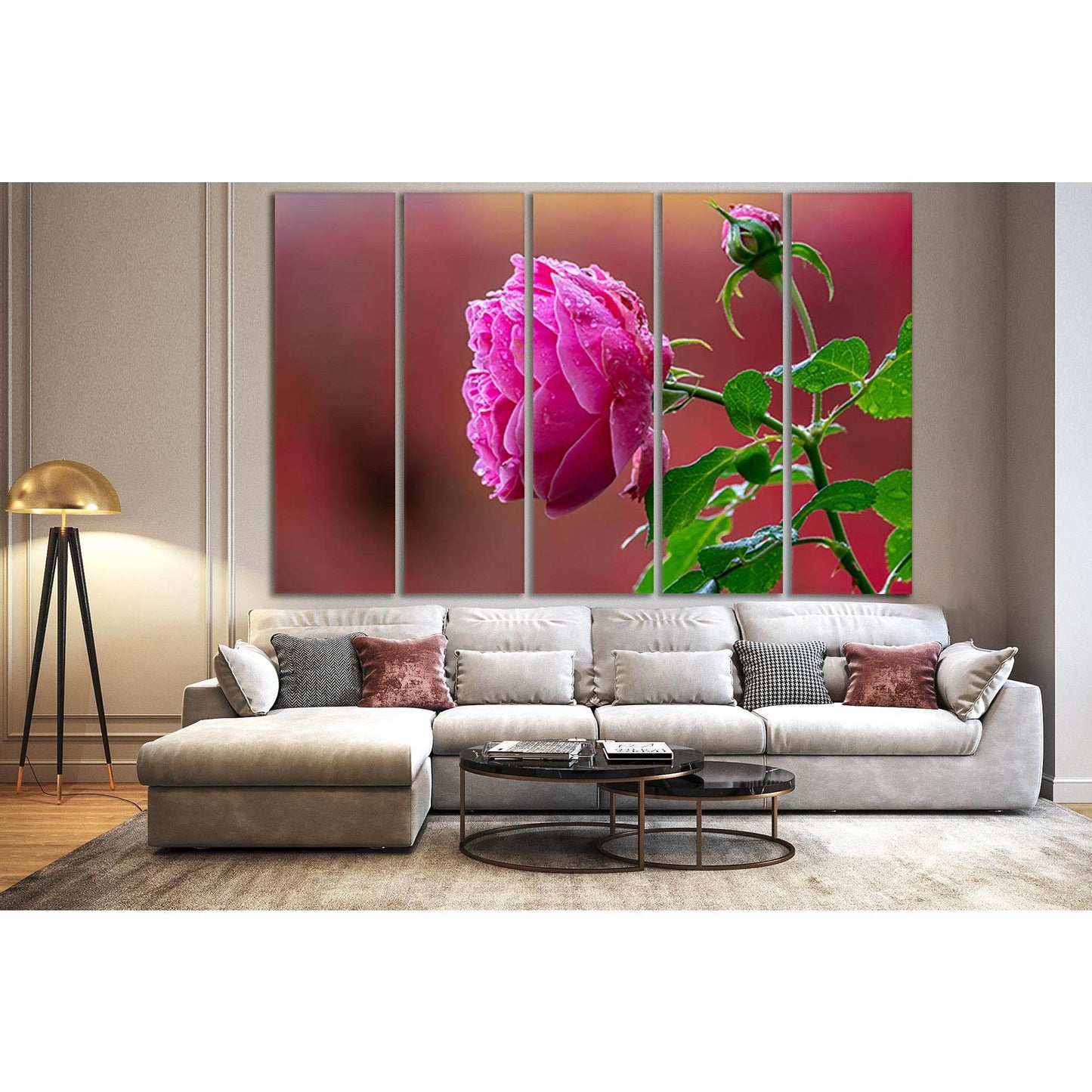 Beautiful Pink Rose Bud №SL729 Ready to Hang Canvas PrintCanvas art arrives ready to hang, with hanging accessories included and no additional framing required. Every canvas print is hand-crafted, made on-demand at our workshop and expertly stretched arou