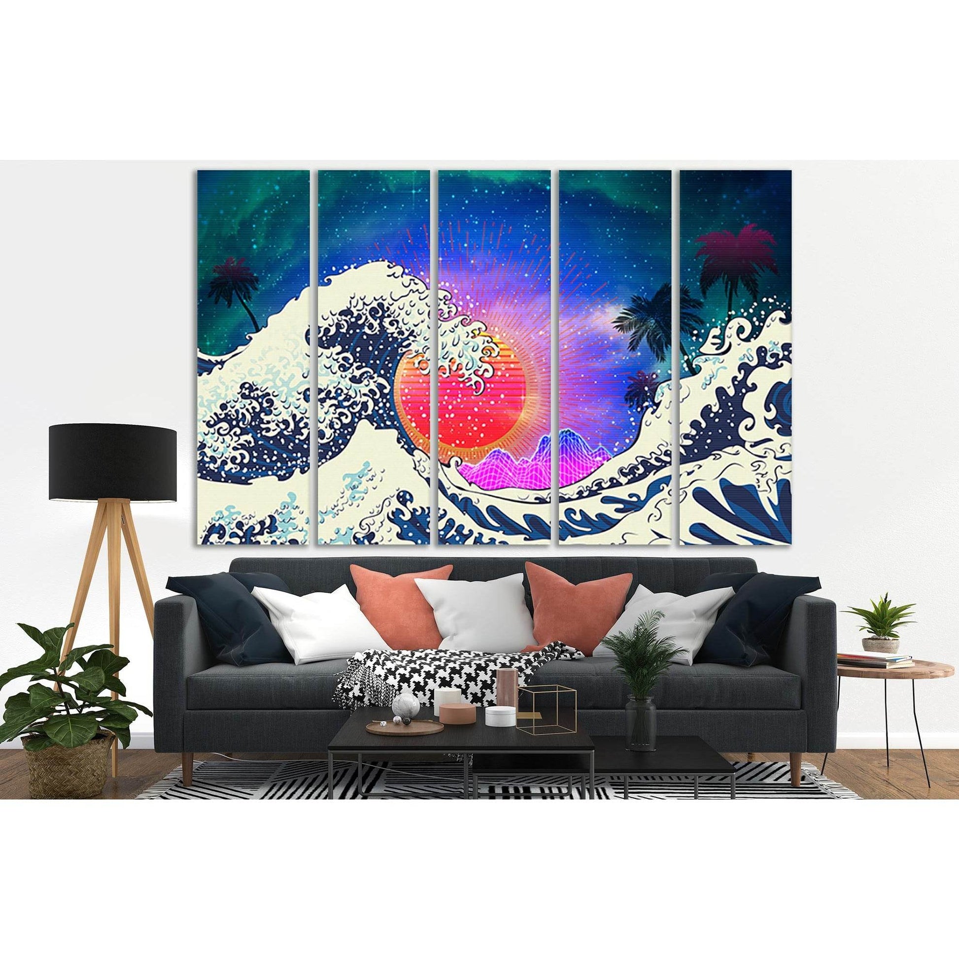 Ocean Waves And Palm Trees Pop Art №SL555 Ready to Hang Canvas PrintCanvas art arrives ready to hang, with hanging accessories included and no additional framing required. Every canvas print is hand-crafted, made on-demand at our workshop and expertly str