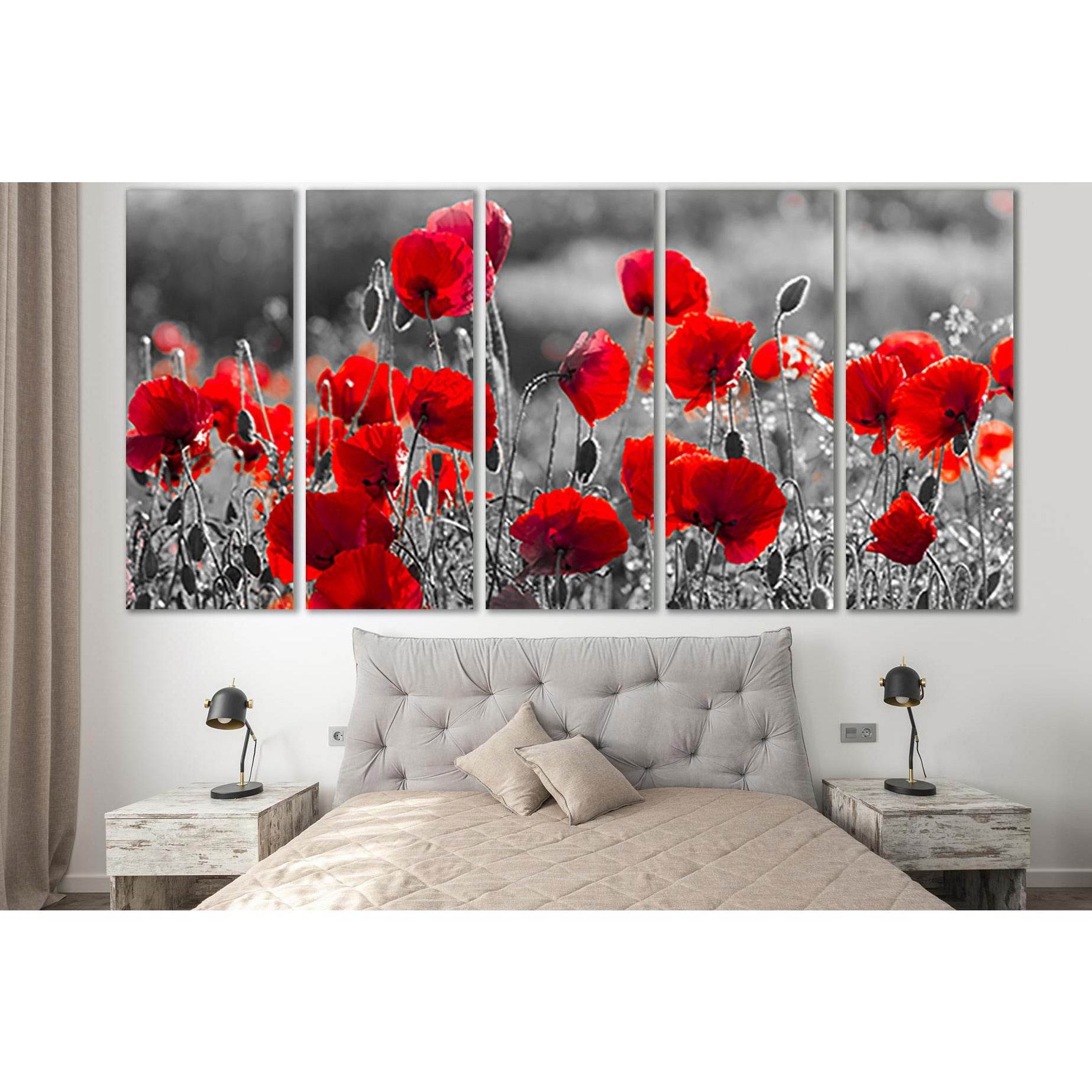 Red Poppies Black And White №SL717 Ready to Hang Canvas PrintCanvas art arrives ready to hang, with hanging accessories included and no additional framing required. Every canvas print is hand-crafted, made on-demand at our workshop and expertly stretched