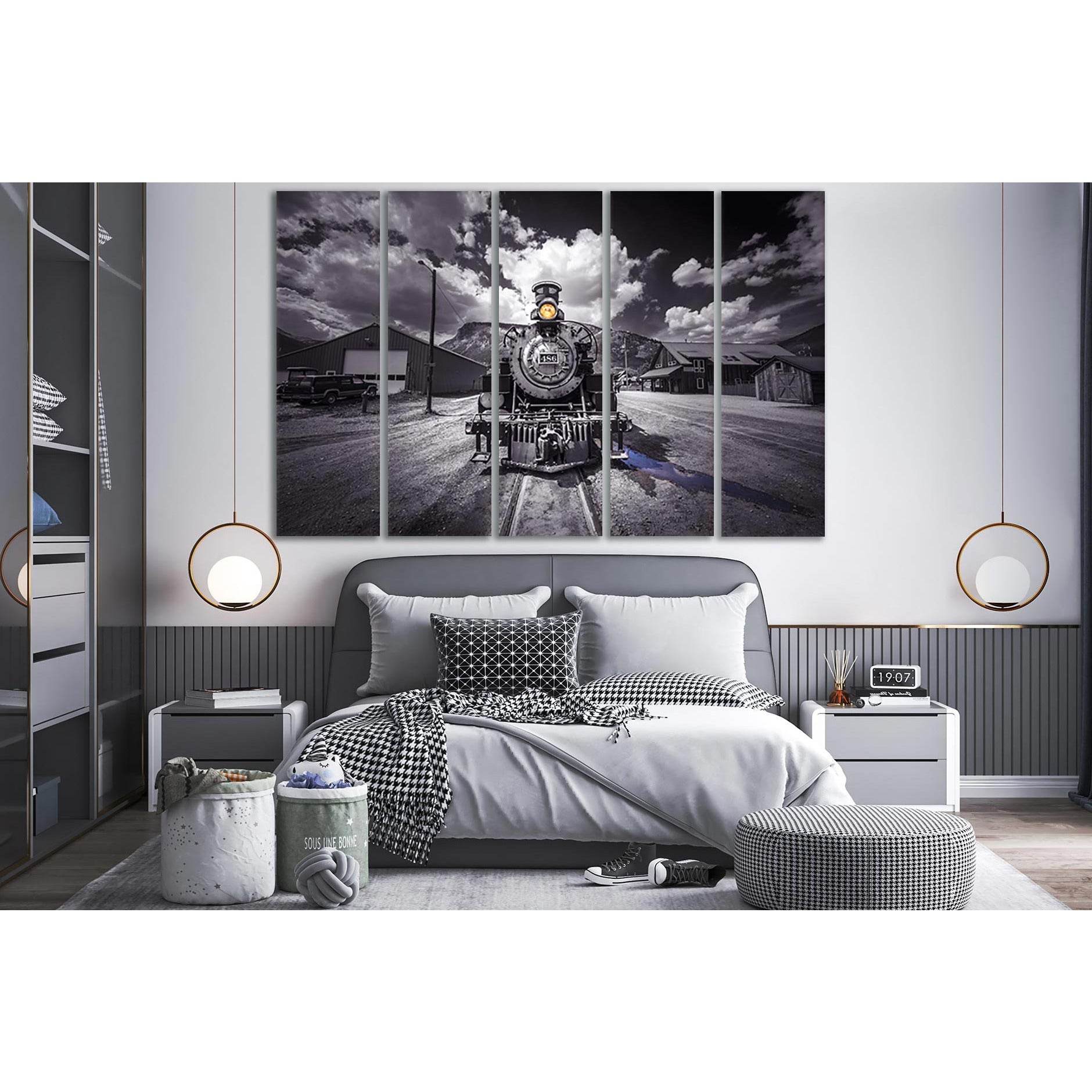 Retro Train Black And White №SL743 Ready to Hang Canvas PrintCanvas art arrives ready to hang, with hanging accessories included and no additional framing required. Every canvas print is hand-crafted, made on-demand at our workshop and expertly stretched