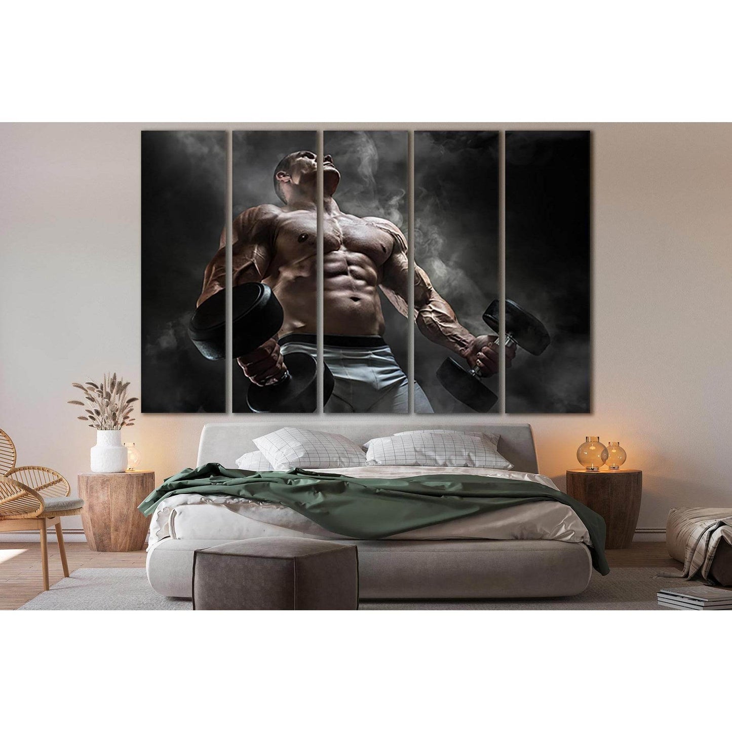 Bodybuilding Man With Dumbbells №SL899 Ready to Hang Canvas PrintCanvas art arrives ready to hang, with hanging accessories included and no additional framing required. Every canvas print is hand-crafted, made on-demand at our workshop and expertly stretc