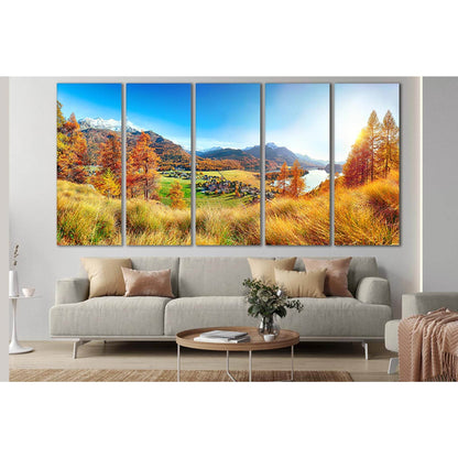 Autumn Panorama Over Sils Im Engadin №SL649 Ready to Hang Canvas PrintCanvas art arrives ready to hang, with hanging accessories included and no additional framing required. Every canvas print is hand-crafted, made on-demand at our workshop and expertly s