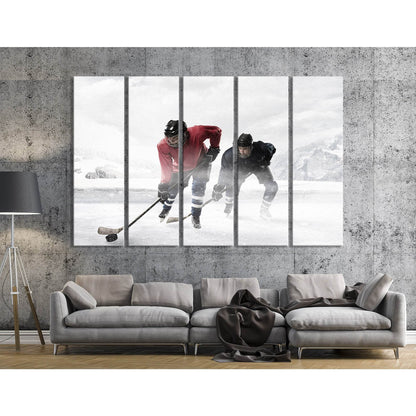 Hockey Players №04449 Ready to Hang Canvas PrintCanvas art arrives ready to hang, with hanging accessories included and no additional framing required. Every canvas print is hand-crafted, made on-demand at our workshop and expertly stretched around 100% N