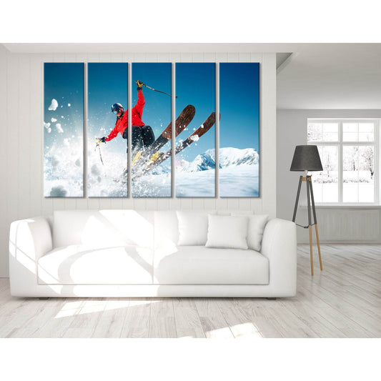 Extreme Skier Jump №04430 Ready to Hang Canvas PrintCanvas art arrives ready to hang, with hanging accessories included and no additional framing required. Every canvas print is hand-crafted, made on-demand at our workshop and expertly stretched around 10