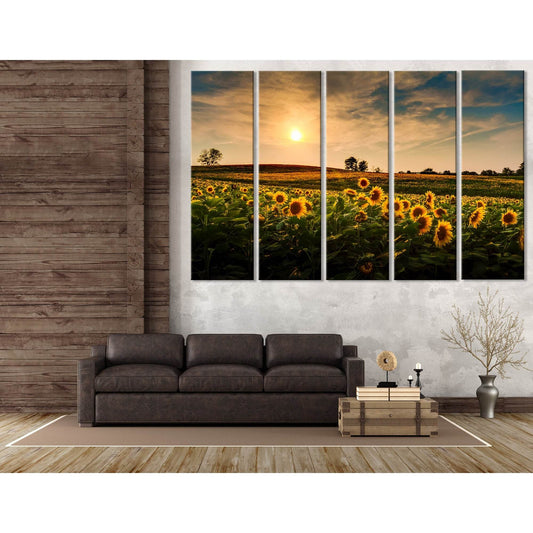 Sunset Over A Field Of Sunflowers №04224 Ready to Hang Canvas PrintCanvas art arrives ready to hang, with hanging accessories included and no additional framing required. Every canvas print is hand-crafted, made on-demand at our workshop and expertly stre