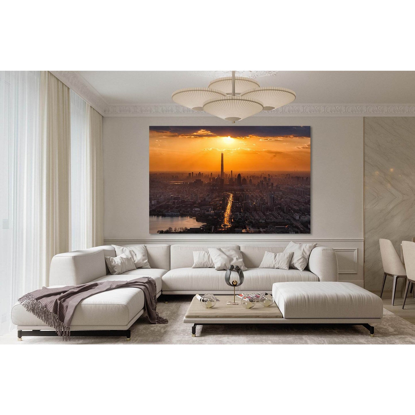 Tianjin city at sunset №D1864 Ready to Hang Canvas PrintCanvas art arrives ready to hang, with hanging accessories included and no additional framing required. Every canvas print is hand-crafted, made on-demand at our workshop and expertly stretched aroun