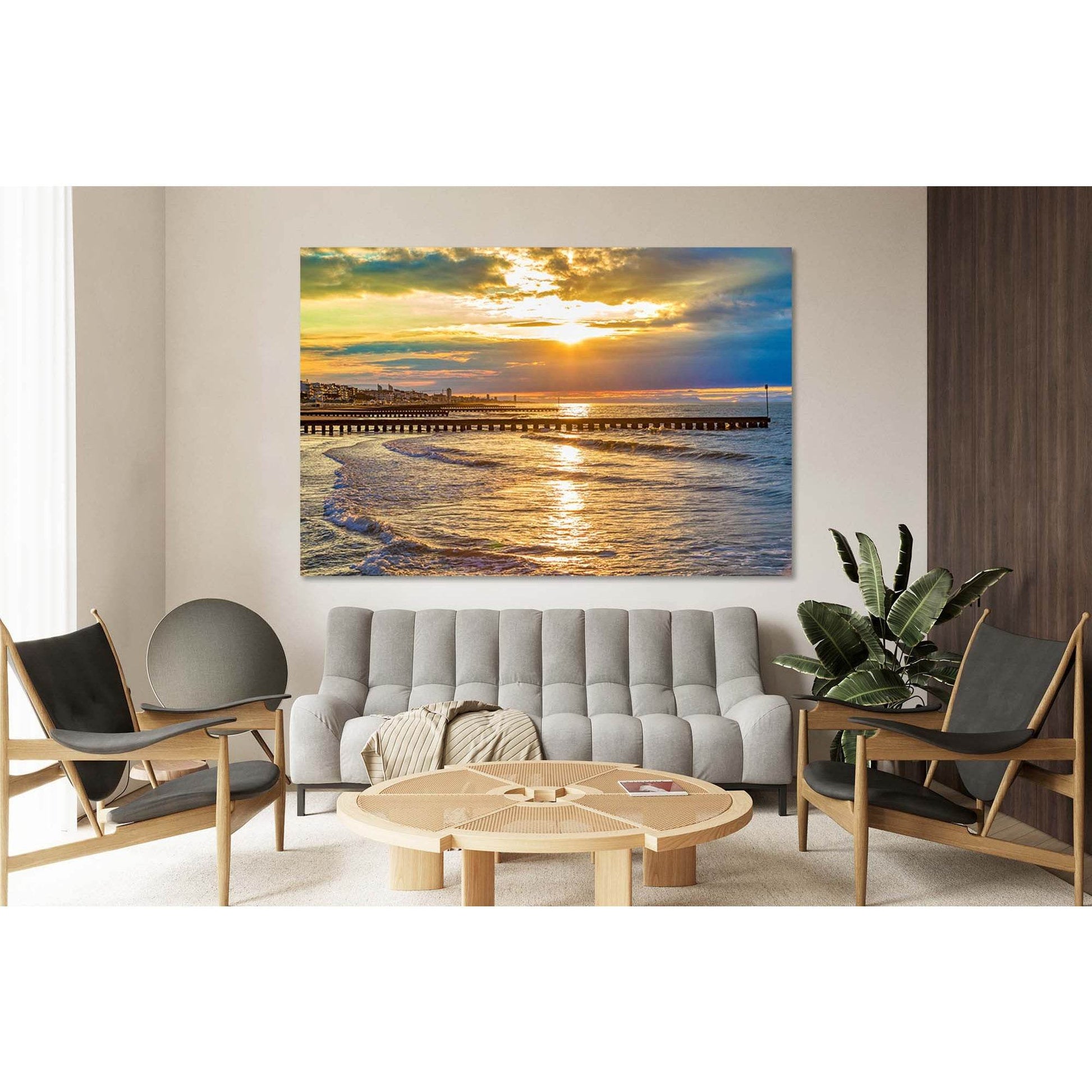 The coast in the sun №D1238 Ready to Hang Canvas PrintCanvas art arrives ready to hang, with hanging accessories included and no additional framing required. Every canvas print is hand-crafted, made on-demand at our workshop and expertly stretched around